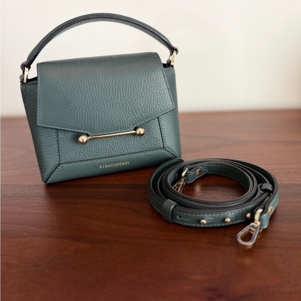 Strathberry Mosaic Nano bag in Bottle Green